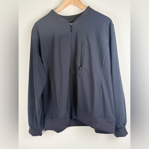 Banana Republic Women's XL Black Full Zip Windbreaker Bomber Jacket Pockets - Picture 3 of 12